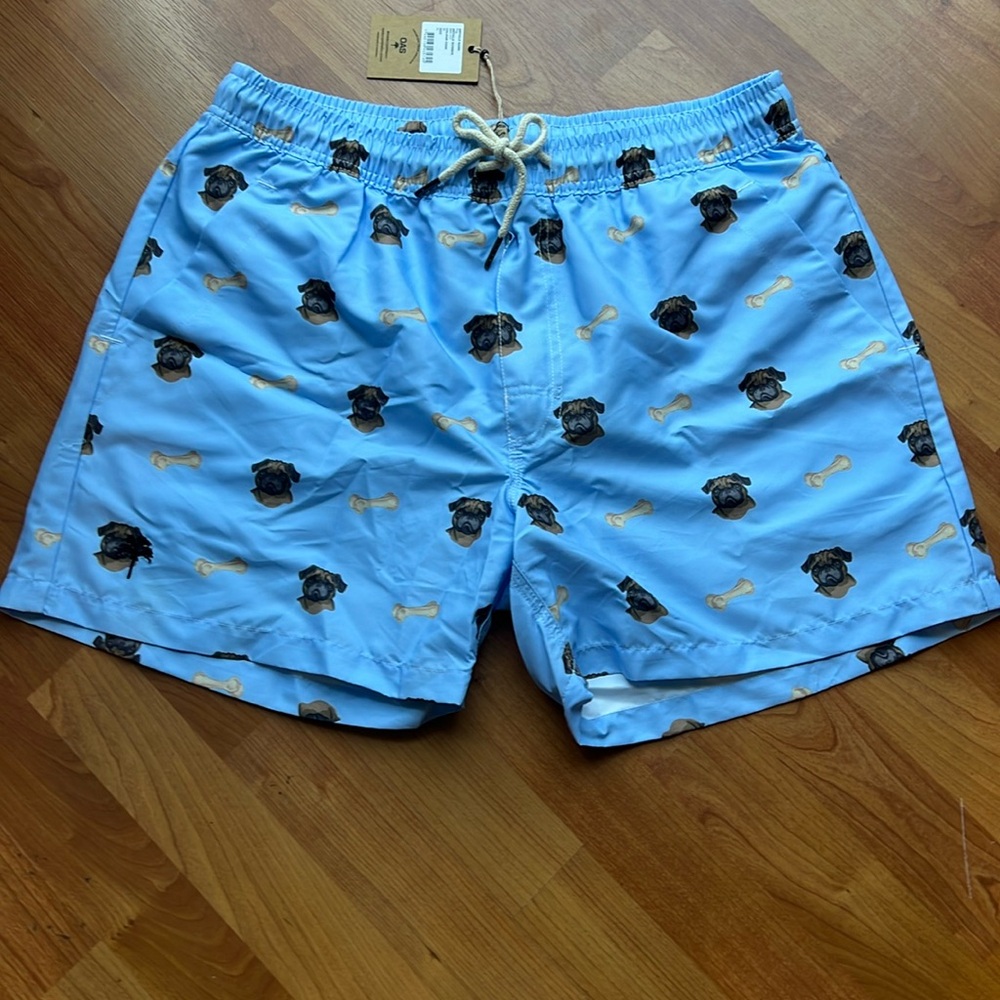 NWT Men’s OAS swim short with dog and bone print